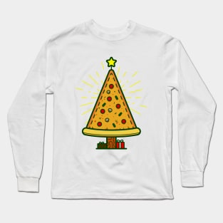 pizza ugly christmas tree Long Sleeve T-Shirt